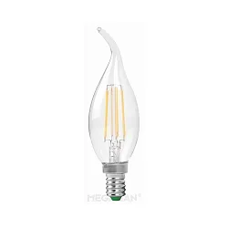 LED Filament Windstoß-Kerzenform C35T, E14, 4W 2700K 400lm, klar