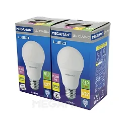 2er-Pack LED Birnenlampe CLASSIC A60, E27, 9.5W 2800K 810lm, opal