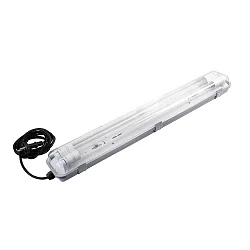 LED Pflanzenleuchte ROCCA, 60cm, G13/Spezial, 2x9W, IP65, inkl. 3m Kabel mit EU-Stecker, grau/transparent