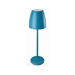 battery table lamp TAVOLA up / down, dimmable IP54, petrol, white matt dimmable