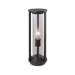 Bollard luminaire CILLO, IP65, height 50cm, E27 max. 15W, anthracite alu diecast / clear glass cylinder