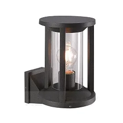 Außenwandleuchte CILLO, IP65, Höhe 27.6cm, E27 max. 15W, Alu-Druckguss anthrazit / Glaszylinder klar