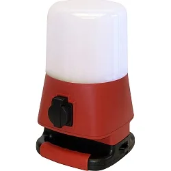 LED Arbeitsleuchte HELFA 360°, IP54 IK08, 40W 5000K 4000lm, mit Steckdose, rot