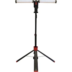 LED Arbeitsleuchte HELFA DUO, IP54 IK08, 2-flammig, 80W 5000K 4500lm, mit Steckdose, rot