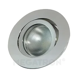 Recessed ring DECOCLIC, round, IP20, opening Ø 6.8cm, 230V / 12V, swiveling, incl. GU10- and GU5.3 socket, silver aluminium