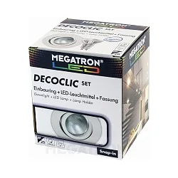 Recessed ring set DECOCLIC, round, opening Ø 6.8cm, incl. socket + MM26622, white