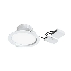 ceiling recessed luminaire FILA DALI DF 100° Ø 225MM round, rigid, DALI controllable, switchable, with diffuser IP54