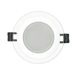 LED Einbauleuchte GLAS PANEL 100 R 350mA, CCV, IP20, rund, Ø 10cm, dimmbar, ohne BG, weiß, 5W 4000K 370lm 120°