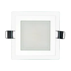 LED Einbauleuchte GLAS PANEL 100 Q 350mA, CCV, IP20, eckig, 10x10cm dimmbar, ohne BG, weiß, 5W 3000K 350lm 120°