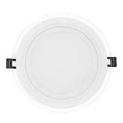 LED Einbauleuchte GLAS PANEL 200 R 350mA, CCV, IP20, rund, Ø 20cm, dimmbar, ohne BG, weiß, 14W 3000K 1180lm 120°