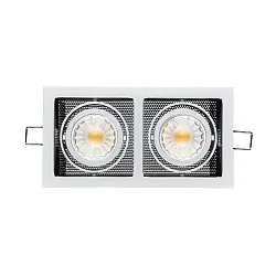 LED Downlight MINI KARDAN E2 BIO, eckig, 2-flammig, 38°, 2x 7W, 4000K, IP40, titan matt