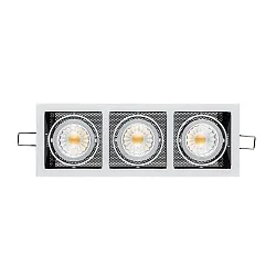 LED Downlight MINI KARDAN E3 BIO, eckig, 3-flammig, 38°, 3x 7W, 3000K, IP40, titan matt