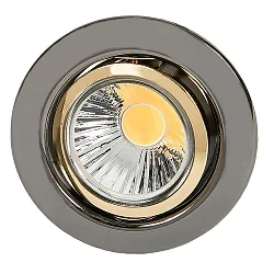 Einbaustrahler DOWNLIGHT C 3840, Ø 7cm, schwenkbar, schwarz-Chrom/Innenring Gold