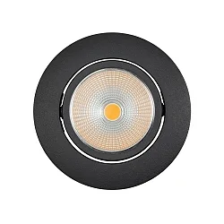 LED Einbau-Spot 5068 ECO FLAT, IP40, Ø 8.8cm, AMP 350mA, ohne BG, dimmbar, CRi >90, starr, 8W 3000K 38°, Schwarz matt
