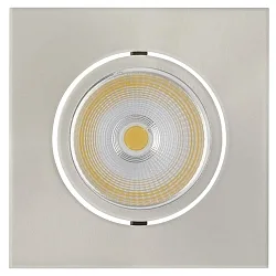 LED Einbaustrahler 5068Q ECO FLAT, Eckig, 350mA, 8W 4000K 750lm 38°, schwenkbar, dimmbar, Nickel gebürstet