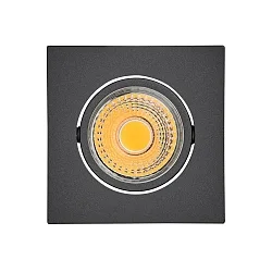 LED Einbau-Downlight A 5068Q T FLAT, 8.8 x 8.8cm, COB, 8W 3000K 38°, CRi >90, schwenkbar, dimmbar C, Schwarz matt