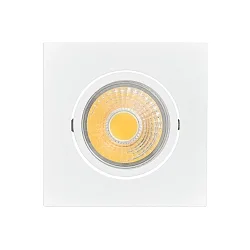 LED Einbau-Spot A 5068Q T FLAT, IP40, eckig, 8.8 x 8.8cm, CRi >90, schwenkbar, dimmbar C, 8W 3000K 38°, Weiß matt