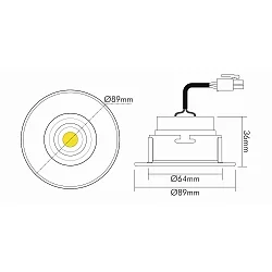 downlight 5068 ECO FLAT LED glare free, powder coated, white matt dimmable