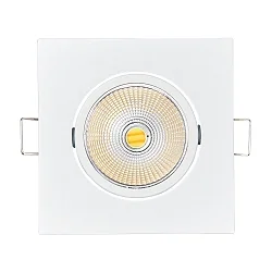 LED Einbau-Spot 5068Q DTW, 8.8 x 8.8cm, AMP 350mA, 9.5W 38°, CRi >90, Dim-To-Warm, schwenkbar, ohne BG, Weiß matt 