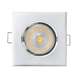LED Einbau-Spot 5068Q DTW, 8.8 x 8.8cm, AMP 350mA, 9.5W 38°, CRi >90, Dim-To-Warm, schwenkbar, ohne BG, Chrom
