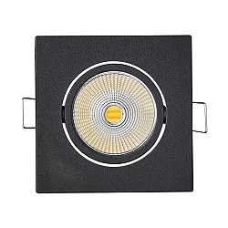 LED Einbau-Spot 5068Q DTW, 8.8 x 8.8cm, AMP 350mA, 9.5W 38°, CRi >90, Dim-To-Warm, schwenkbar, ohne BG, Schwarz matt