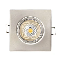 LED Einbau-Spot 5068Q DTW, 8.8 x 8.8cm, AMP 350mA, 9.5W 38°, CRi >90, Dim-To-Warm, schwenkbar, ohne BG, Nickel gebürstet