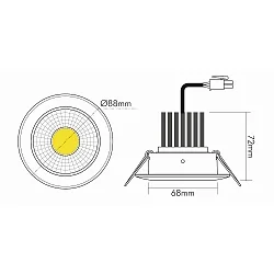 downlight A 5068 S swivelling, dimmable IP40, brushed nickel dimmable