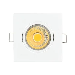 downlight A 5068Q S square, swivelling, dimmable IP40, white matt dimmable