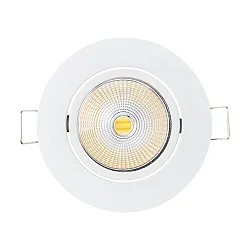 LED Einbau-Spot 5068 DTW, Ø 8.8cm, AMP 350mA, 9.5W 38°, CRi >90, Dim-To-Warm, schwenkbar, ohne BG, Weiß matt 
