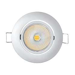 LED Einbau-Spot 5068 DTW, Ø 8.8cm, AMP 350mA, 9.5W 38°, CRi >90, Dim-To-Warm, schwenkbar, ohne BG, Chrom matt