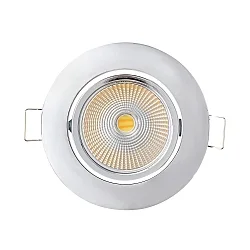 LED Einbau-Spot 5068 DTW, Ø 8.8cm, AMP 350mA, 9.5W 38°, CRi >90, Dim-To-Warm, schwenkbar, ohne BG, Chrom