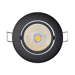 LED Einbau-Spot 5068 DTW, Ø 8.8cm, AMP 350mA, 9.5W 38°, CRi >90, Dim-To-Warm, schwenkbar, ohne BG, Schwarz matt