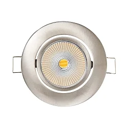 LED Einbau-Spot 5068 DTW, Ø 8.8cm, AMP 350mA, 9.5W 38°, CRi >90, Dim-To-Warm, schwenkbar, ohne BG, Nickel gebürstet