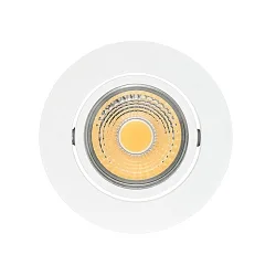 LED Downlight A 5068 T FLAT BIO, rund, 38°, 8W, 5000K, IP40, schwenkbar, dimmbar, weiß matt