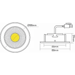 LED Downlight A 5068 T FLAT BIO, rund, 38°, 8W, 3000K, IP40, schwenkbar, dimmbar, nickel gebürstet