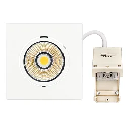 LED Downlight 5068Q ECO DOB, eckig, 38°, 8W, 3000K, IP40, dimmbar, weiß matt