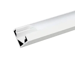 Alu Eck-Profil 2 OP, 200cm, für LED-Strips bis 1.2cm Breite, weiß matt