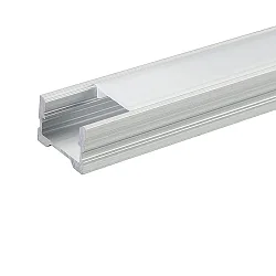Alu U-Profil 3 OP, für LED Strips bis 1.5cm Breite, inkl. opalem Cover, 200cm