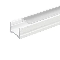 Alu U-Profil 3 TP, für LED Strips bis 1.5cm Breite, inkl. transparentem Cover, 200cm, Weiß matt