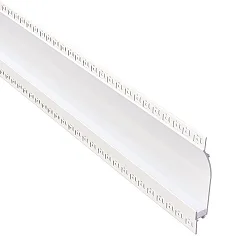 Alu Profil VOUTE 2, für LED Strips bis 1.3cm Breite, mit langem gebogenen Reflektor, inkl. Cover, 200cm, weiß mat