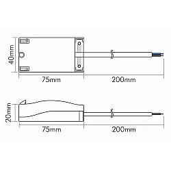 Anschlussbox 230V L-N-PE mit 20cm Kabel (L,N), IP20, SK1, 1 Eingang / 2 Ausgänge, max. 16A