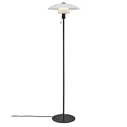 Stehleuchte VERONA, E27, IP20, schwarz, Glas opal weiß