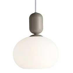 Pendant luminaire NOTTI, E27, IP20, glass opal white, gray