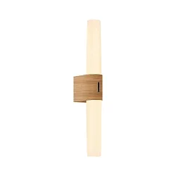 LED Wandleuchte HELVA DOUBLE BASIC, 9W, 3000K, 900lm, IP44, Holzfolie