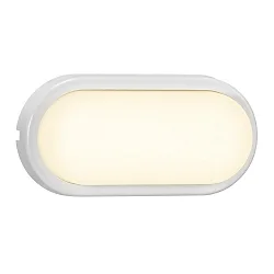 LED Outdoor Wall luminiare CUBA ENERGY, oval, 7W, 3000K, 700lm, IP54, white, glass opal white