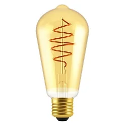 LED Leuchtmittel DECO ST64 SPIRAL, E27, 4,9W, 2200K, 400lm, dimmbar, gold