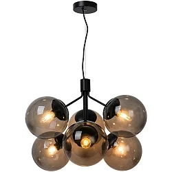 Pendant luminaire IVONA, 6 flames, E27, black