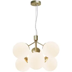 Pendant luminaire IVONA, 6 flames, E27, brass