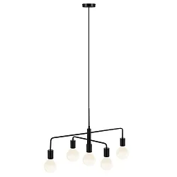 Pendant luminaire GLOOM, 5 flames, E27, black