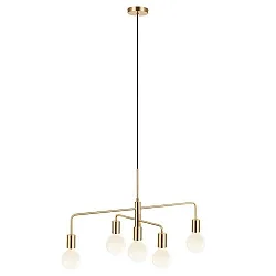 Pendant luminaire GLOOM, 5 flames, E27, brass